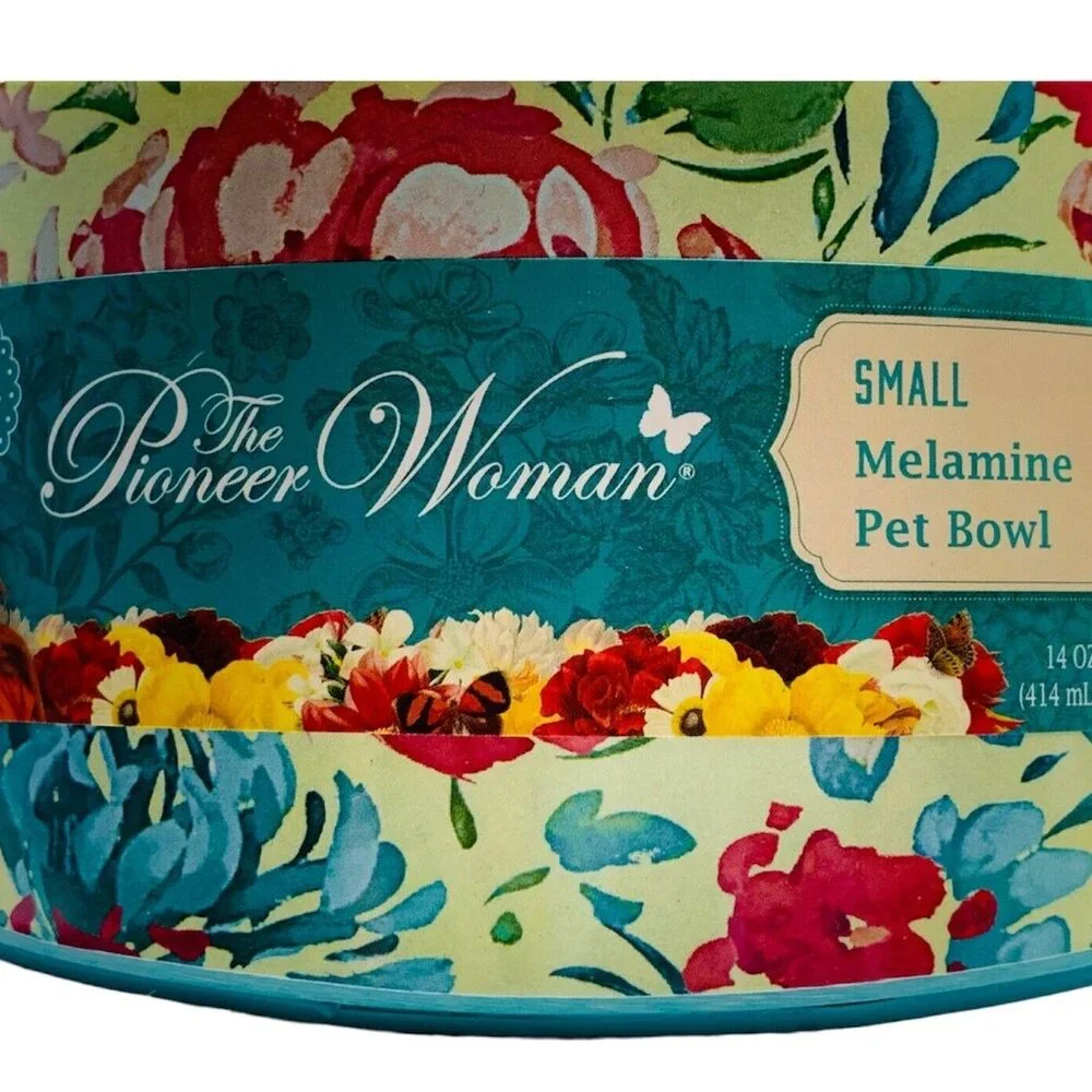 Pioneer Woman Pet Bowl Gorgeous Garden Melamine Small 14oz Dog Cat Dish New